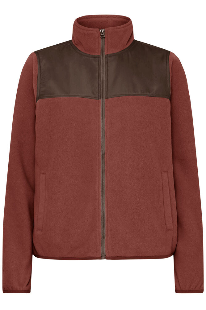 20618215 2 TONE ZIP UP FLEECE Wine-Red