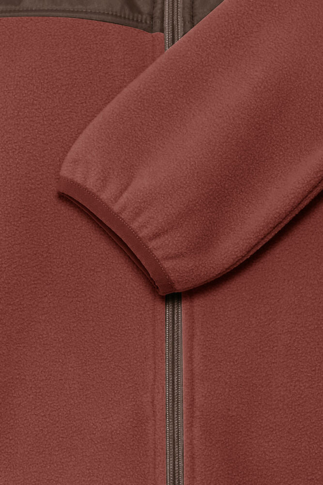 20618215 2 TONE ZIP UP FLEECE Wine-Red