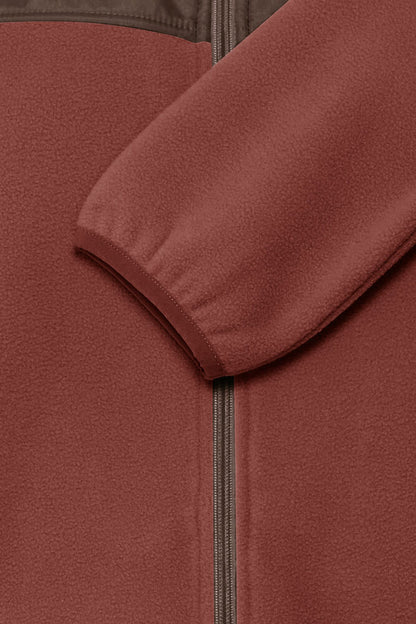 20618215 2 TONE ZIP UP FLEECE Wine-Red