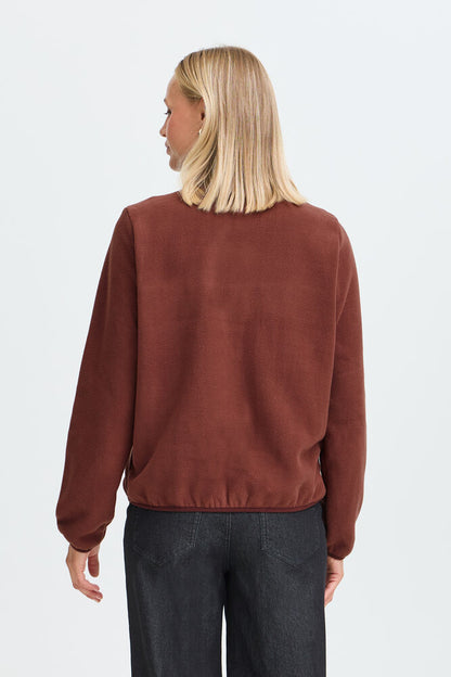 20618215 2 TONE ZIP UP FLEECE Wine-Red
