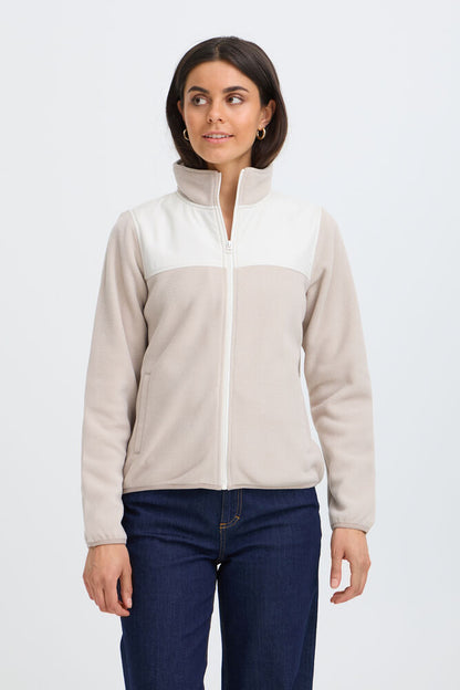 20618215 2 TONE ZIP UP FLEECE Wine-Red