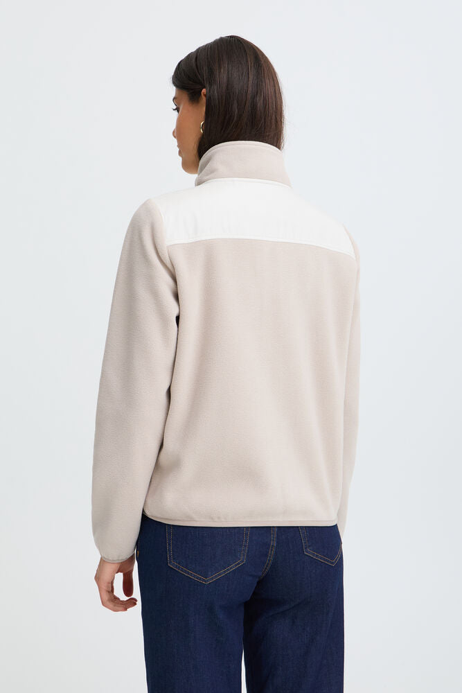 20618215 2 TONE ZIP UP FLEECE Beige