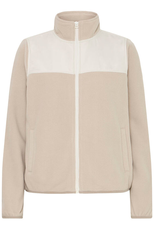 20618215 2 TONE ZIP UP FLEECE Beige