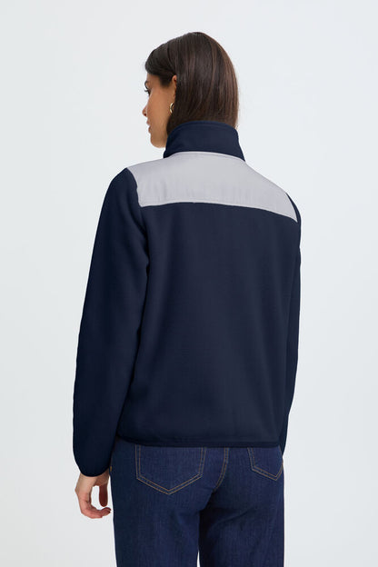 20618215 2 TONE ZIP UP FLEECE Wine-Red