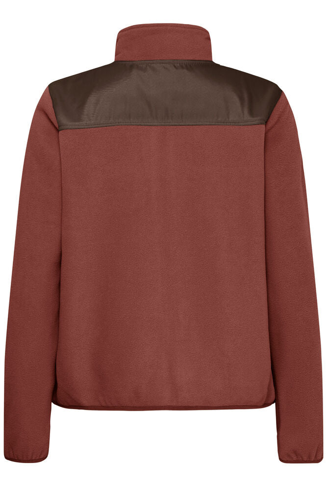 20618215 2 TONE ZIP UP FLEECE Wine-Red