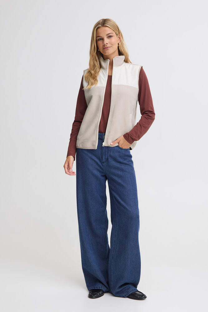 20618216 ZIP UP FLEECE GILET Beige