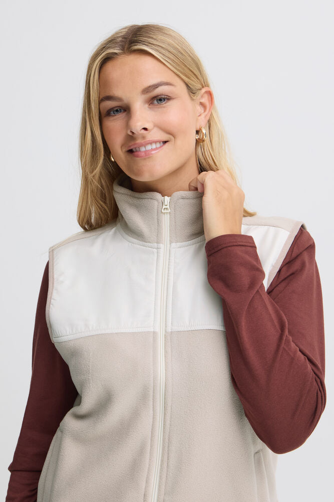 20618216 ZIP UP FLEECE GILET Beige
