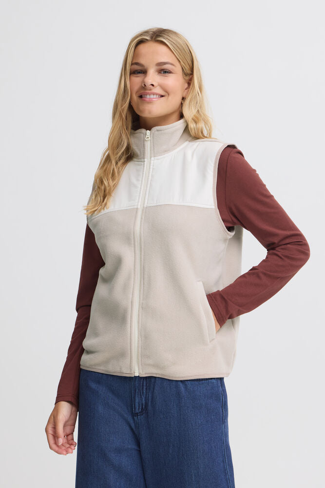 20618216 ZIP UP FLEECE GILET Beige