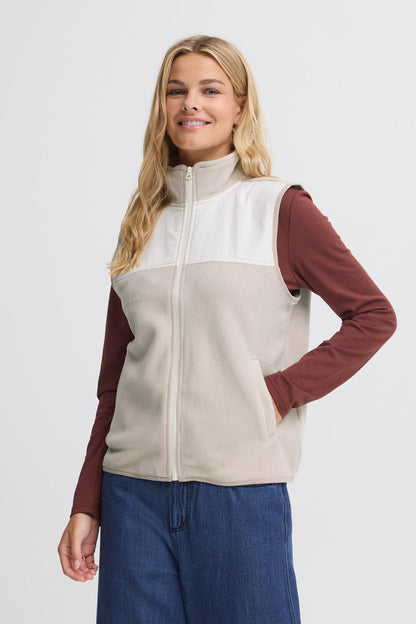 20618216 ZIP UP FLEECE GILET Beige