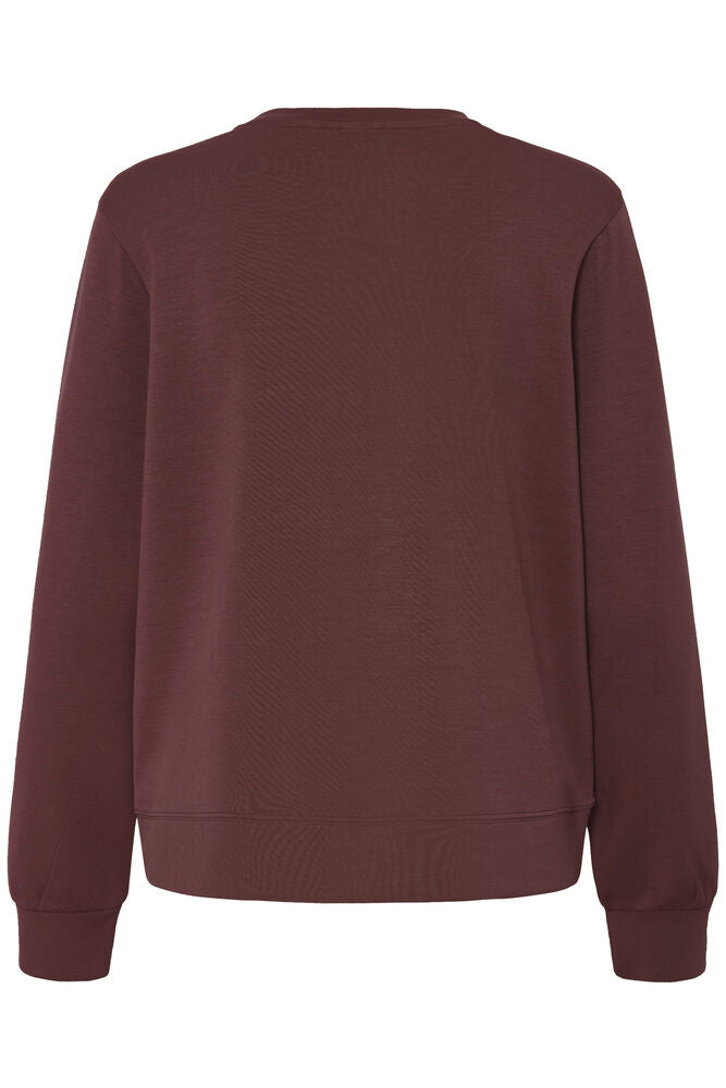 20618310 Soft sweater o-neck motif WINE