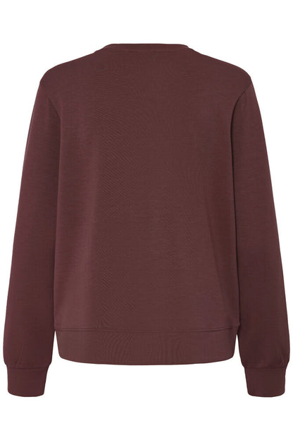 20618310 Soft sweater o-neck motif WINE