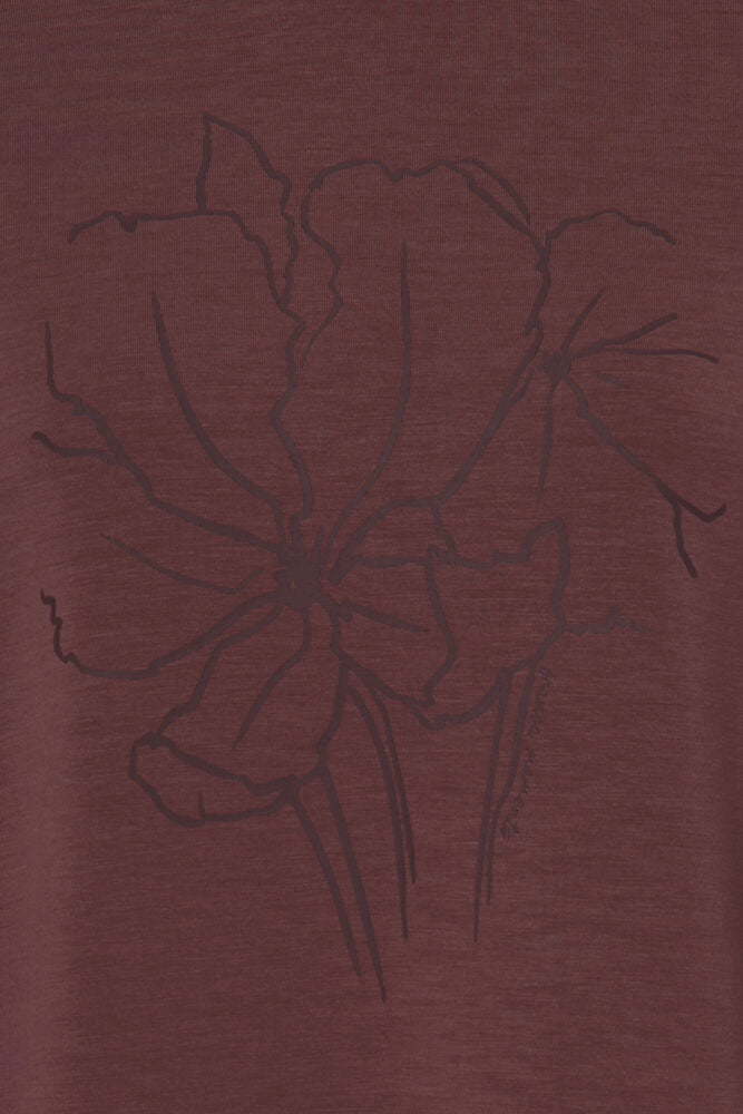 20618310 Soft sweater o-neck motif WINE