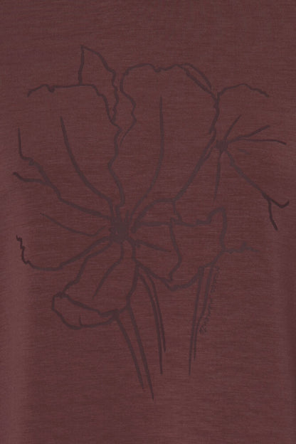 20618310 Soft sweater o-neck motif WINE