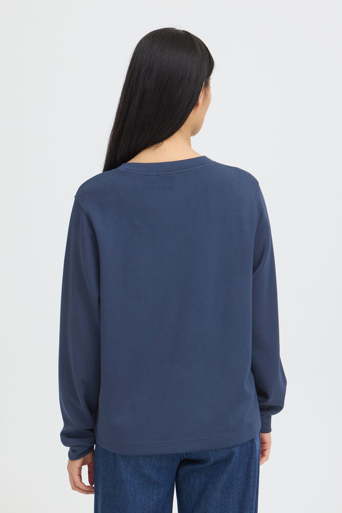 20618371 SUPER SOFT V-NECK SCUBA FABRIC SWEATSHIRT Navy