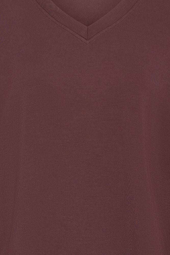 20618371 SUPER SOFT V-NECK SCUBA FABRIC SWEATSHIRT Wine-Red