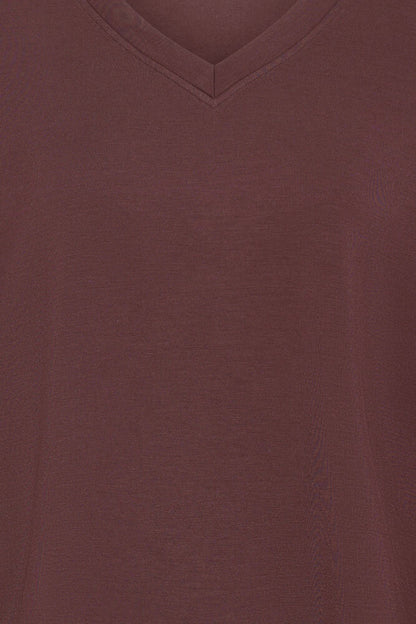 20618371 SUPER SOFT V-NECK SCUBA FABRIC SWEATSHIRT Wine-Red
