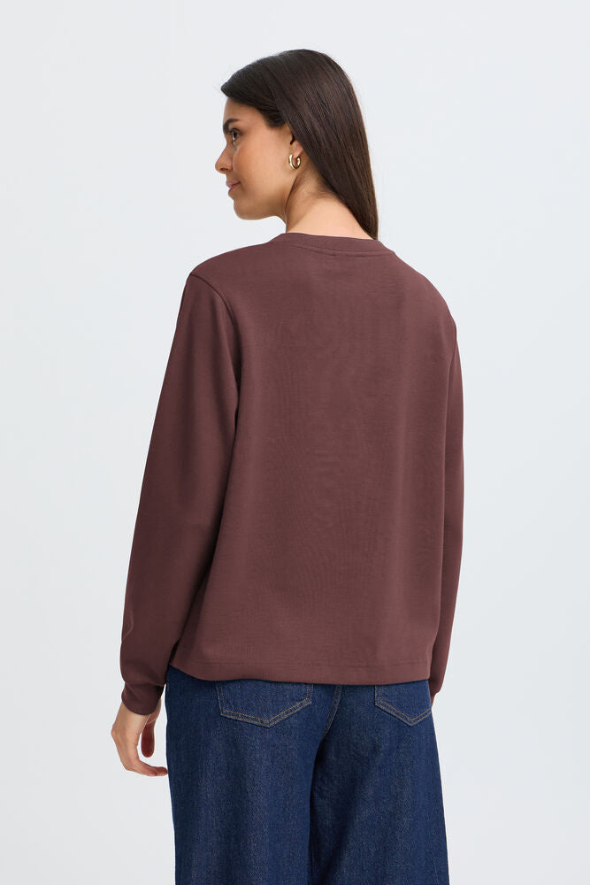 20618371 SUPER SOFT V-NECK SCUBA FABRIC SWEATSHIRT Wine-Red