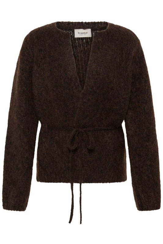 20618448 MOHAIR WOOL MIX TIE CLOSE CARDGIAN Brown