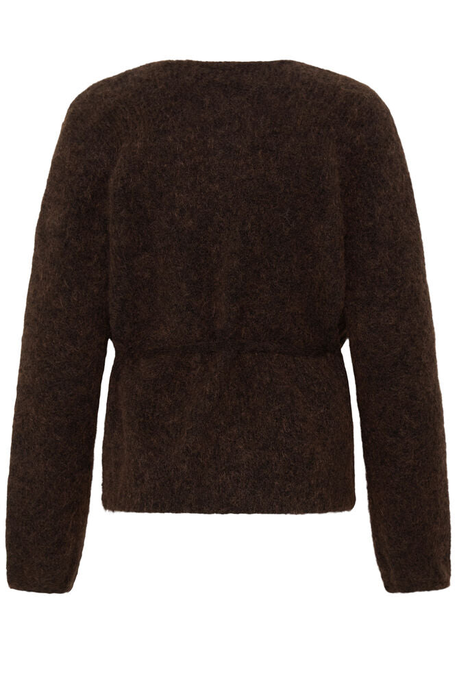 20618448 MOHAIR WOOL MIX TIE CLOSE CARDGIAN Brown