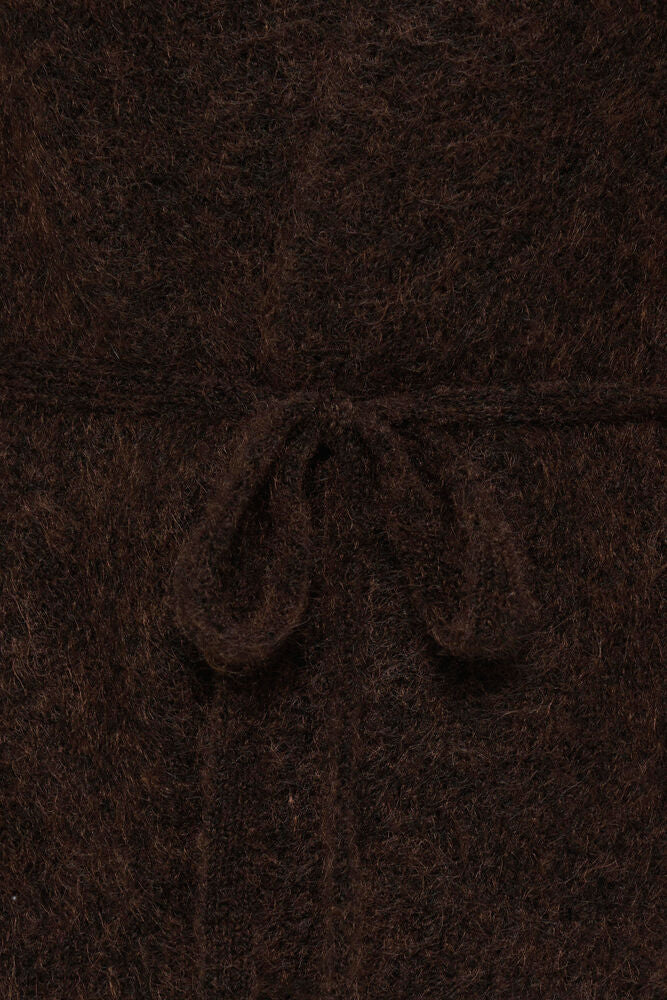 20618448 MOHAIR WOOL MIX TIE CLOSE CARDGIAN Brown
