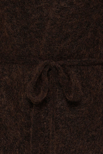 20618448 MOHAIR WOOL MIX TIE CLOSE CARDGIAN Brown