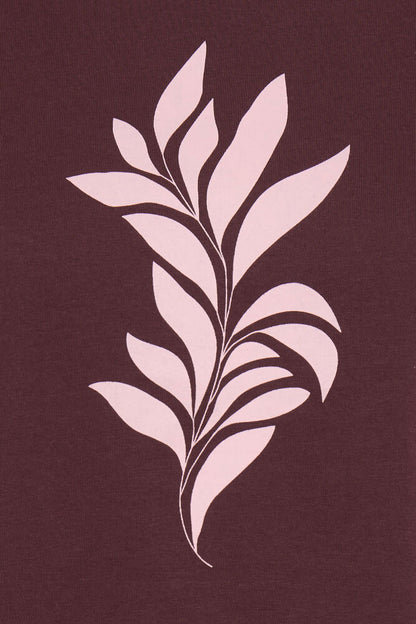 20618507 COTTON MOTIF S/S T-SHIRT Wine-Red