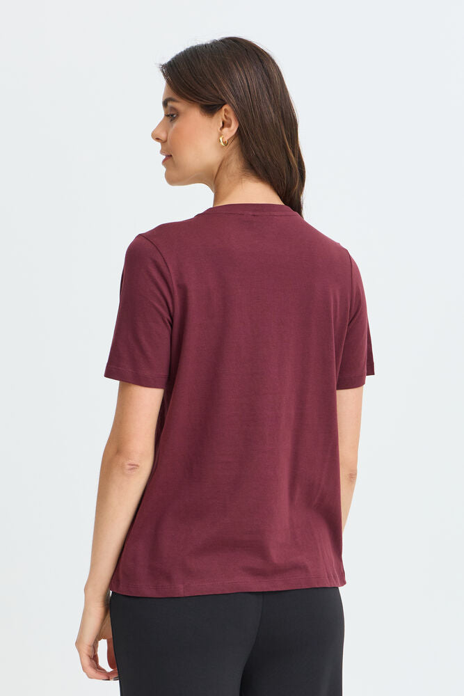20618507 COTTON MOTIF S/S T-SHIRT Wine-Red