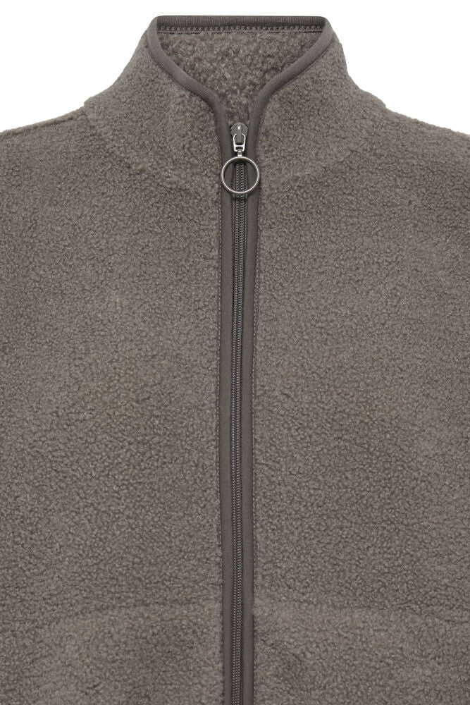 20618524 TEDDY FLEECE ZIP UP SOFT JACKET Taupe