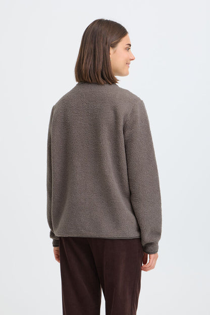 20618524 TEDDY FLEECE ZIP UP SOFT JACKET Taupe