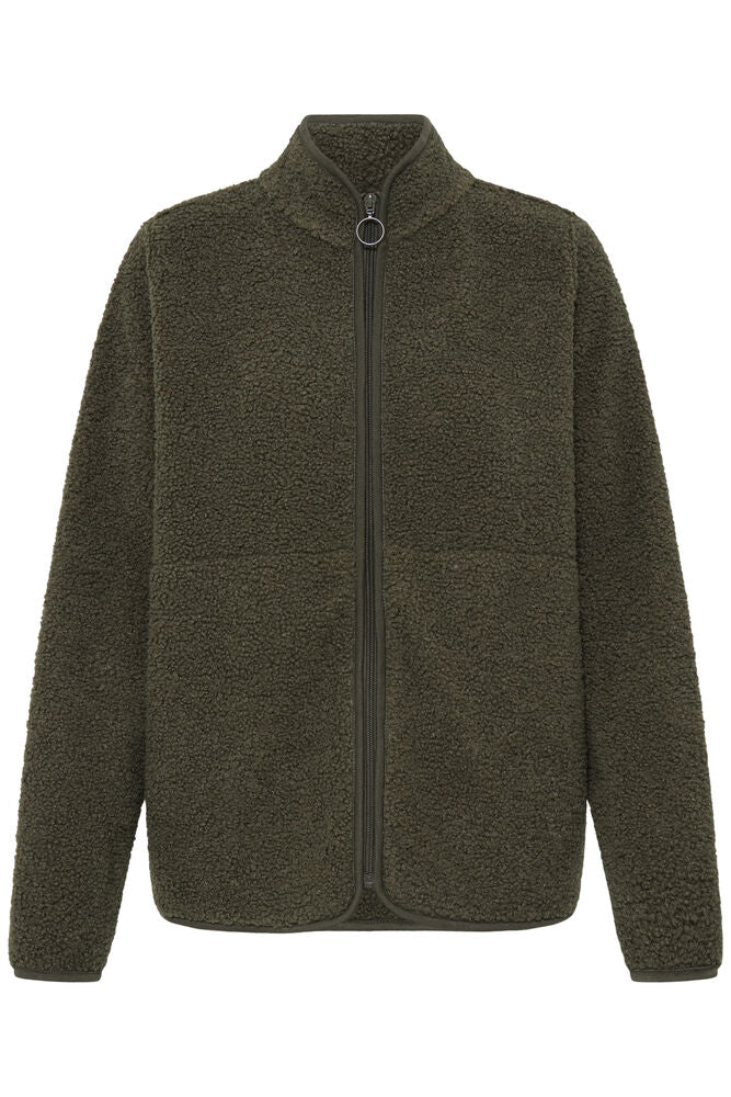 20618524 TEDDY FLEECE ZIP UP SOFT JACKET Green