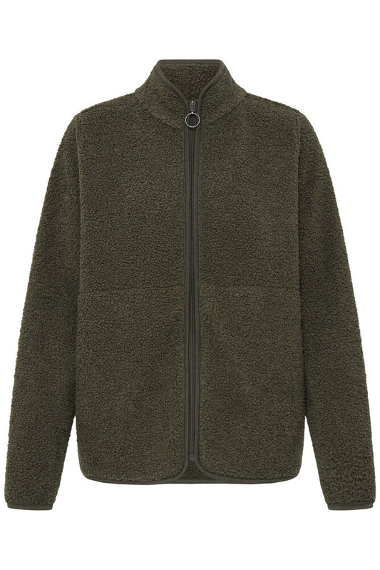 20618524 TEDDY FLEECE ZIP UP SOFT JACKET Green