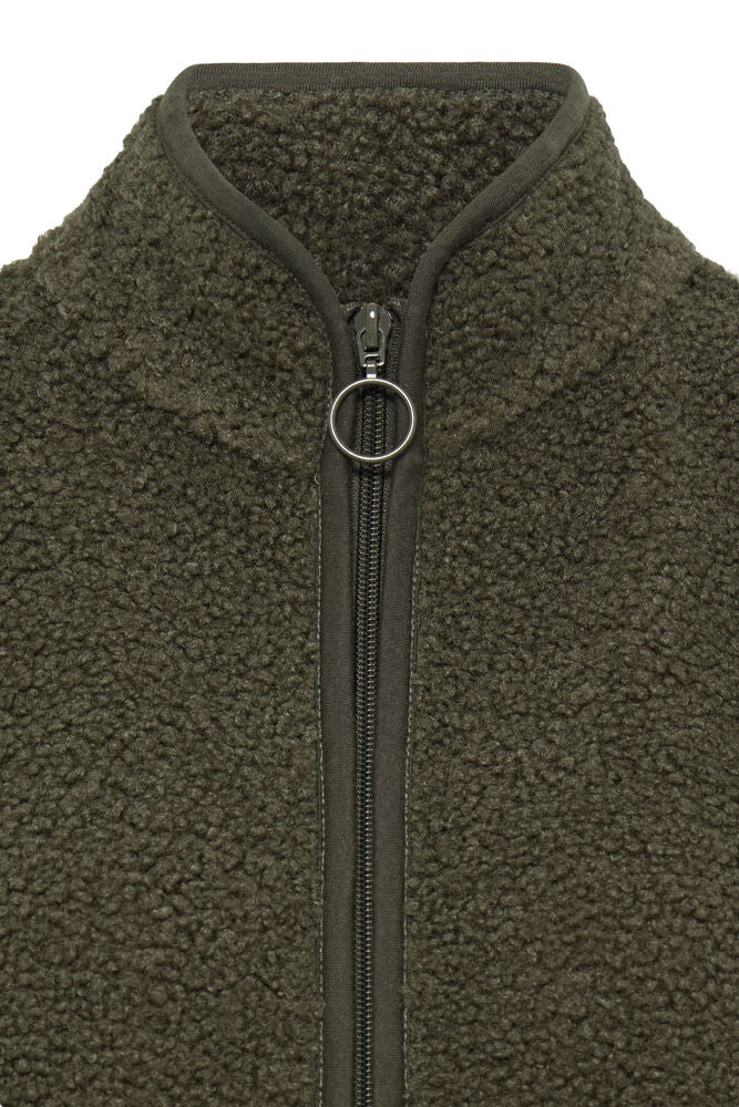 20618524 TEDDY FLEECE ZIP UP SOFT JACKET Green