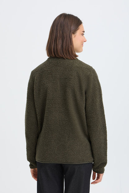 20618524 TEDDY FLEECE ZIP UP SOFT JACKET Green