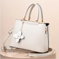 216-13 Flower Charm Cross Body Bag White