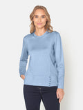 216683 Crew Neck Button Detail Jumper Lilac