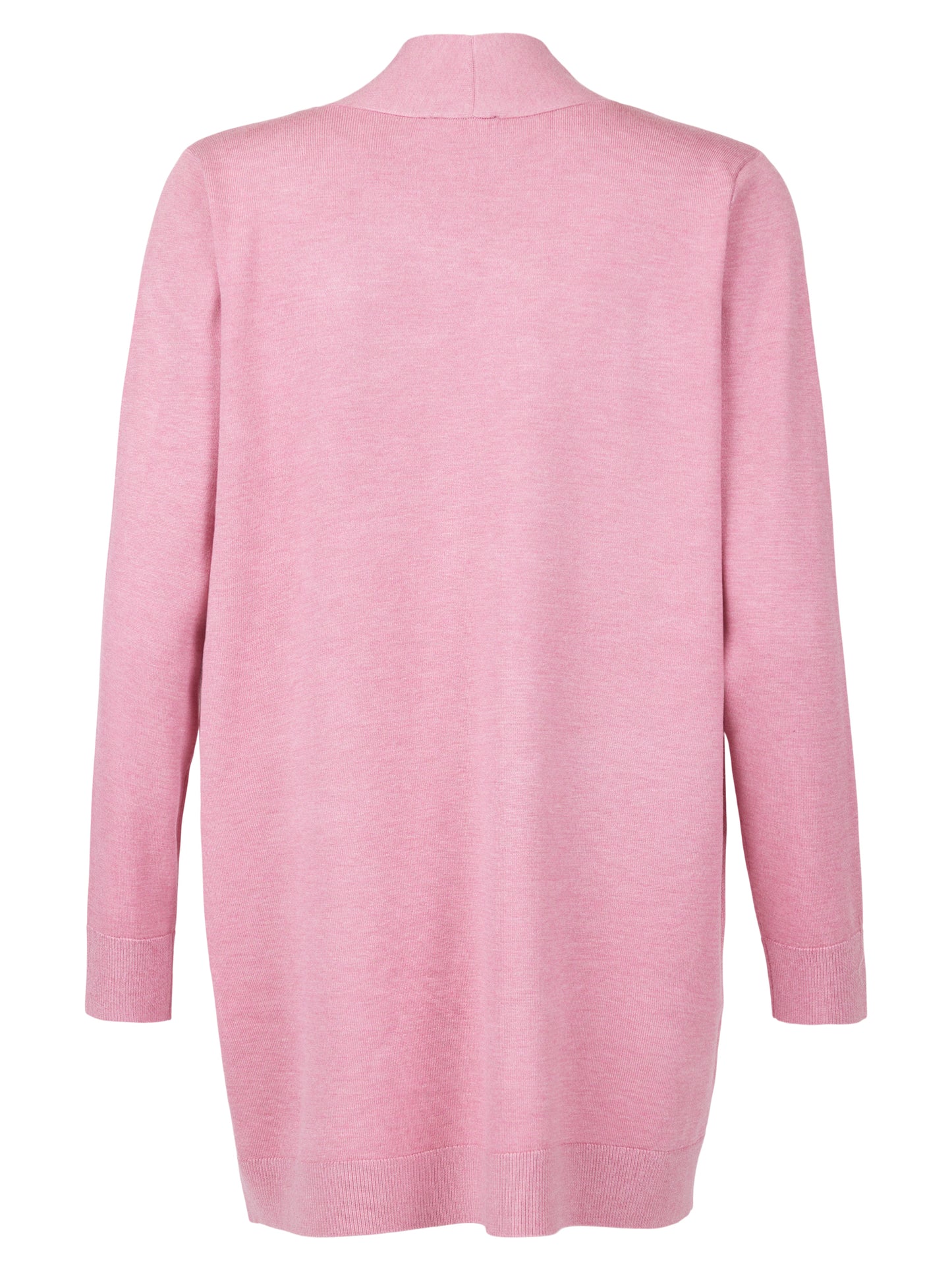 217157 Long Open Cardigan With Pocket Pink
