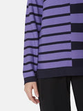 217652 Ribbed Striped O-Neck Jumper Purple