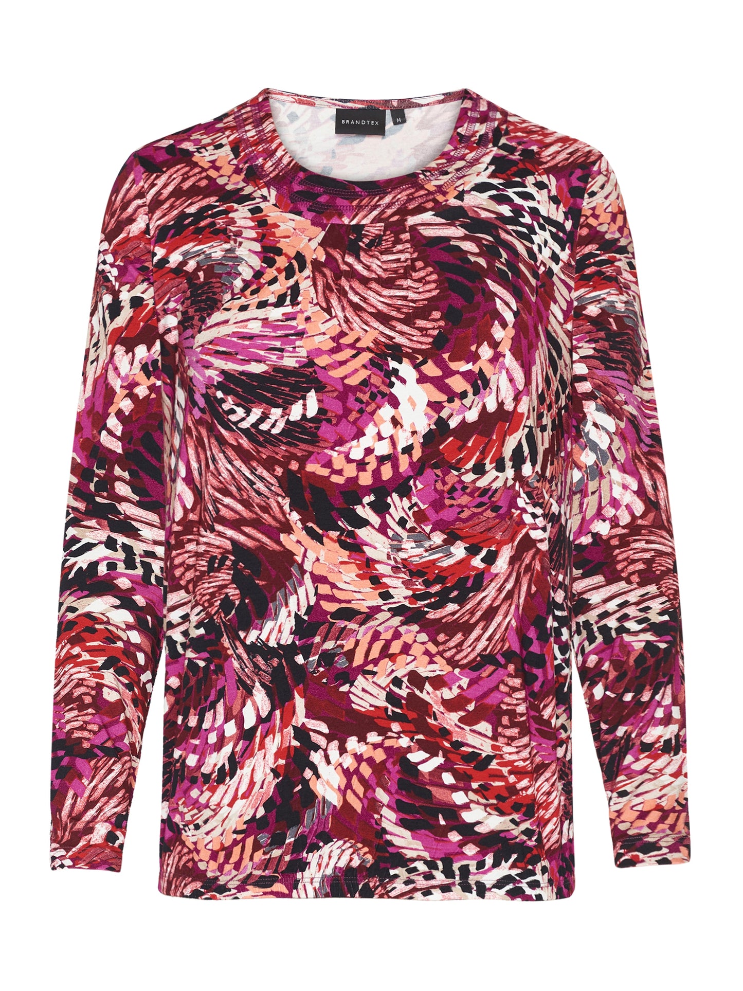 217829 Print L/S Oneck Top Pink
