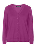 217904 V-Neck Button Basic Cardigan Magenta