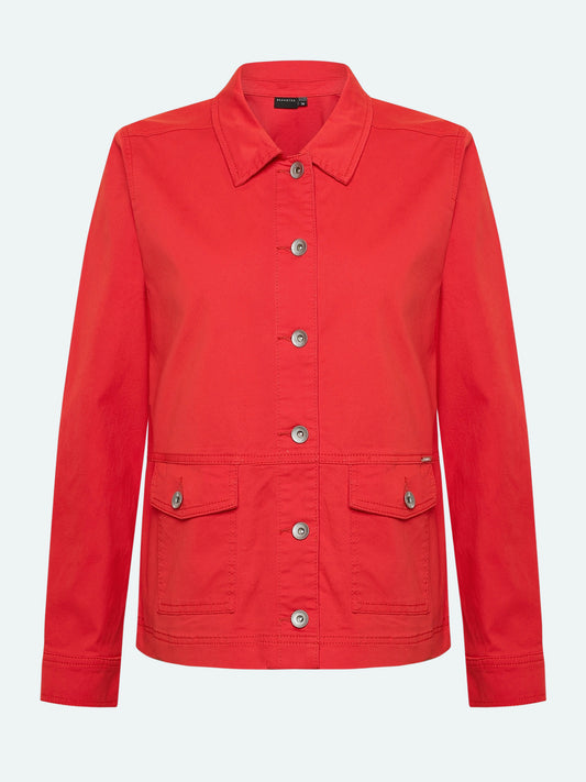 218371 Denim Jacket Style Patch Pocket J Coral