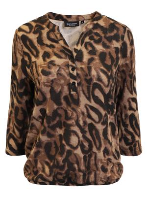 219140 Warm Feel 3/4 Slve Slit O-Neck To Brown