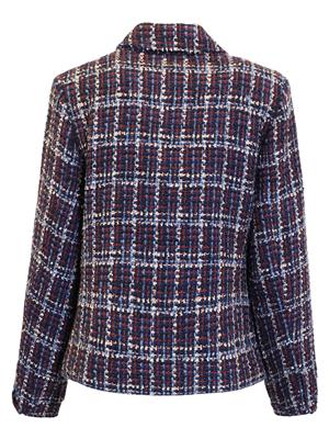 219241 Tweed Box Style Jacket Navy