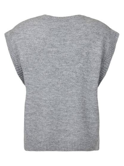 219292 Sleeveless Jumper With Diamonte Grey