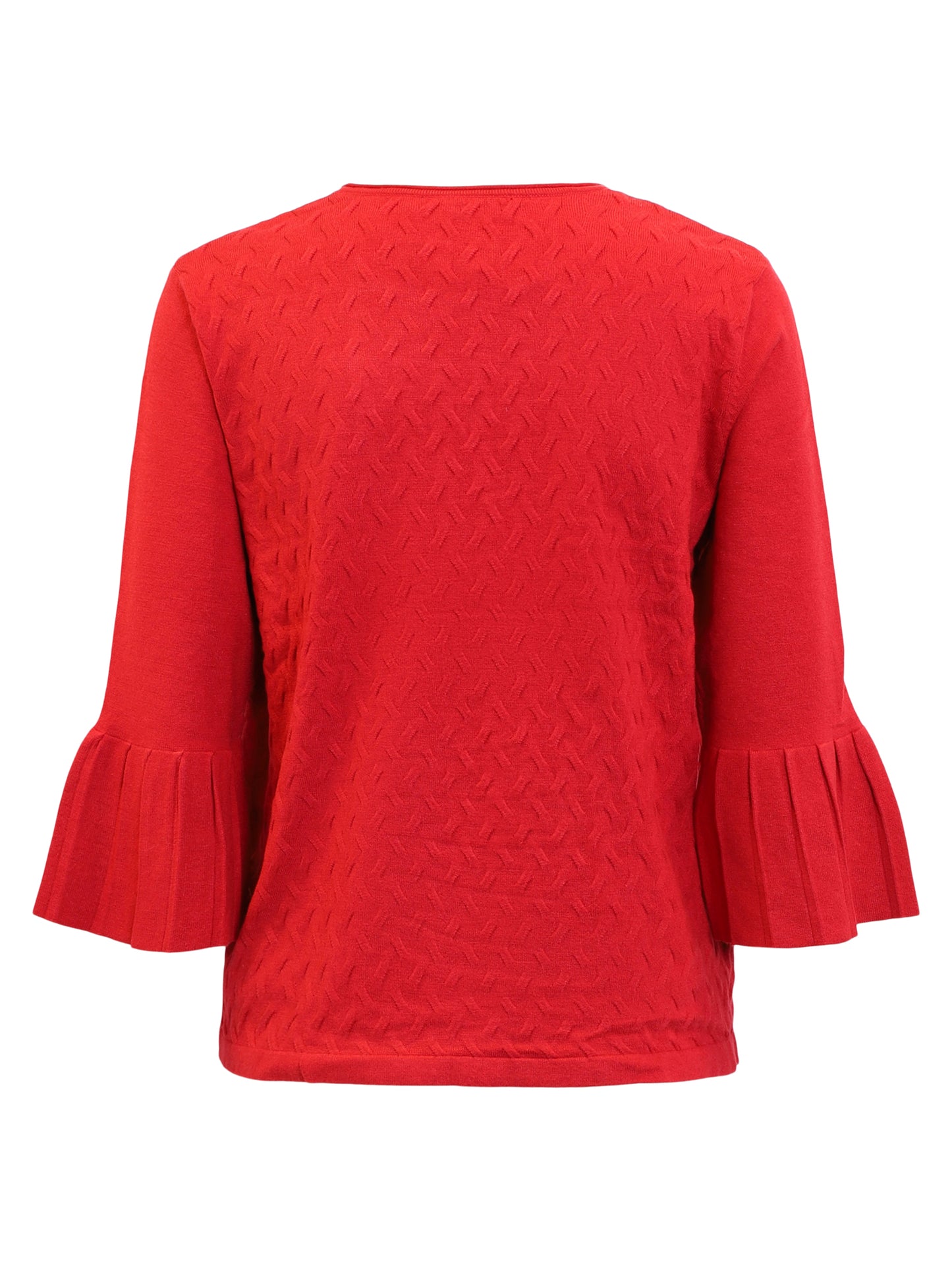 219515 3/4 Pleated Slve Design Jumper Red