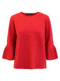 219515 3/4 Pleated Slve Design Jumper Red