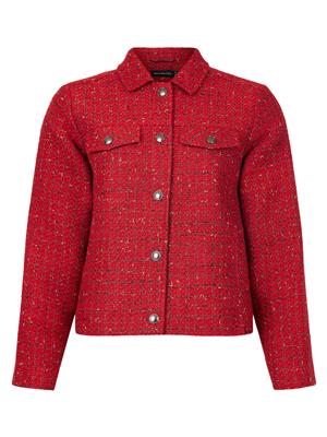 219550 Tweed Short Jacket Red