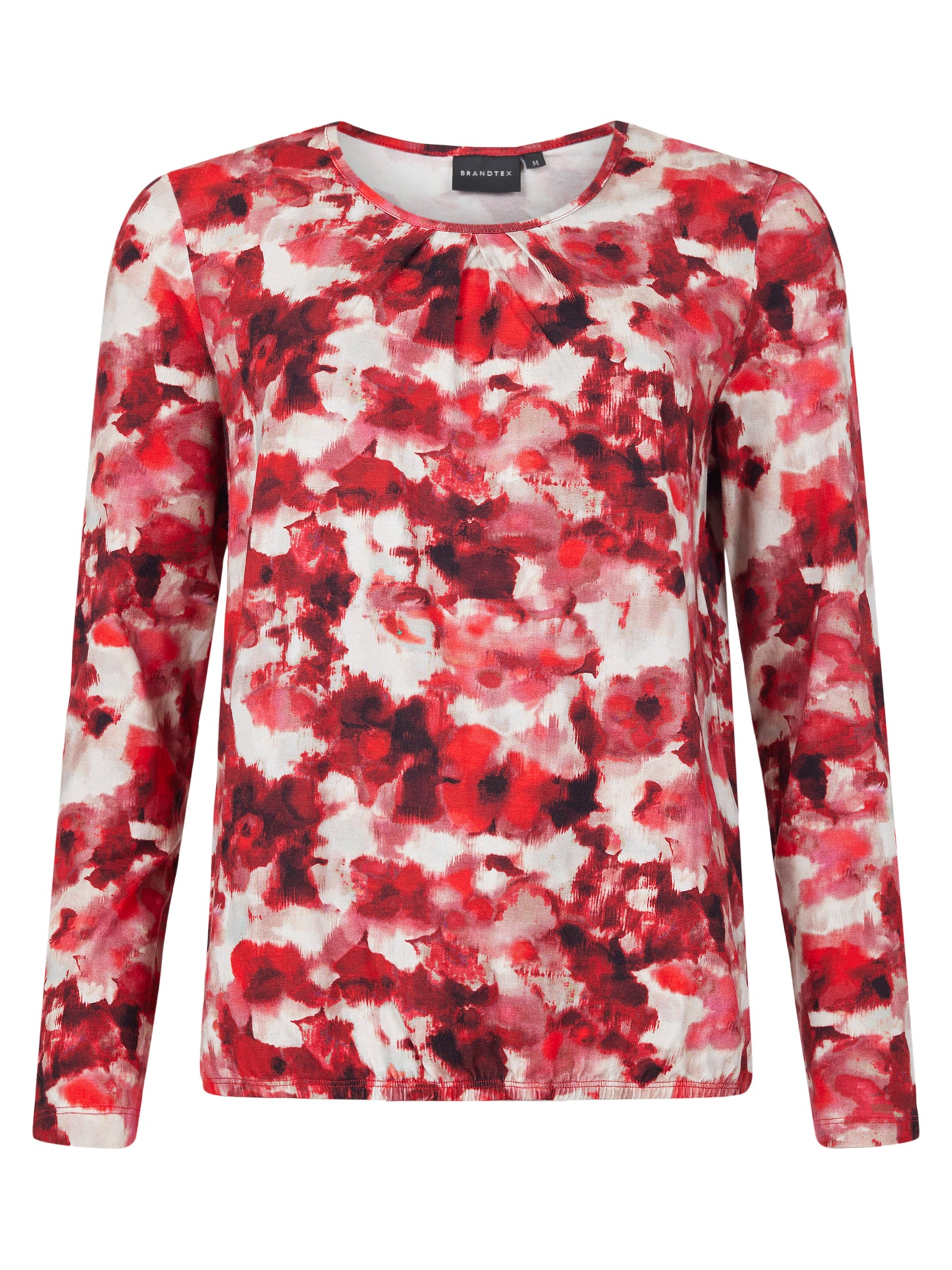 219625 Print L/S O-Neck Top Red