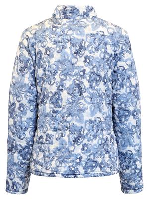 219759 Reversable Print/Plain Short Coat Blue/Navy/White
