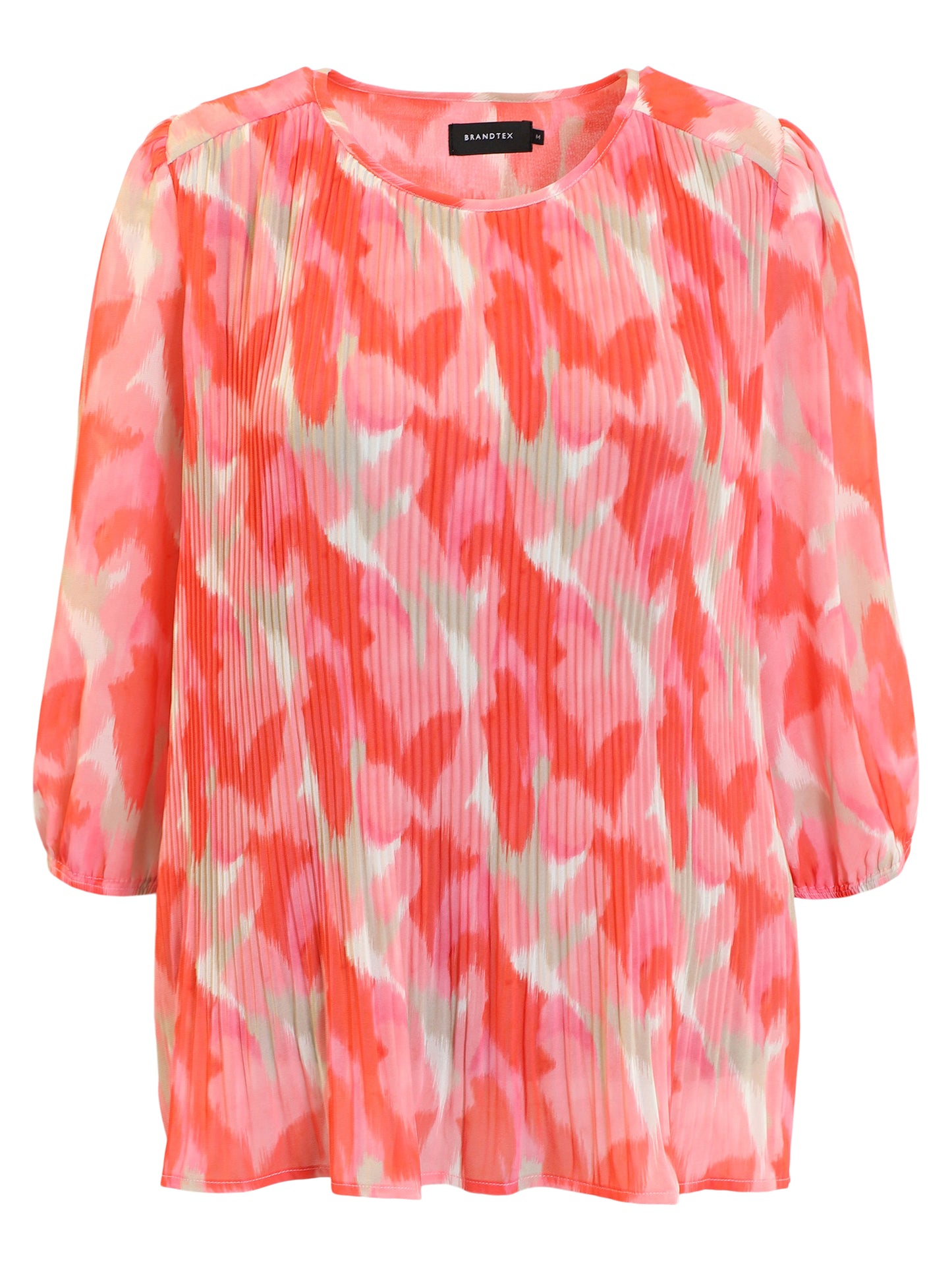 219973 Pleate Front Blouse Pink/Red