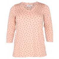 2312228 100% Cotton V-Neck 3/4 Slve Prin Pink